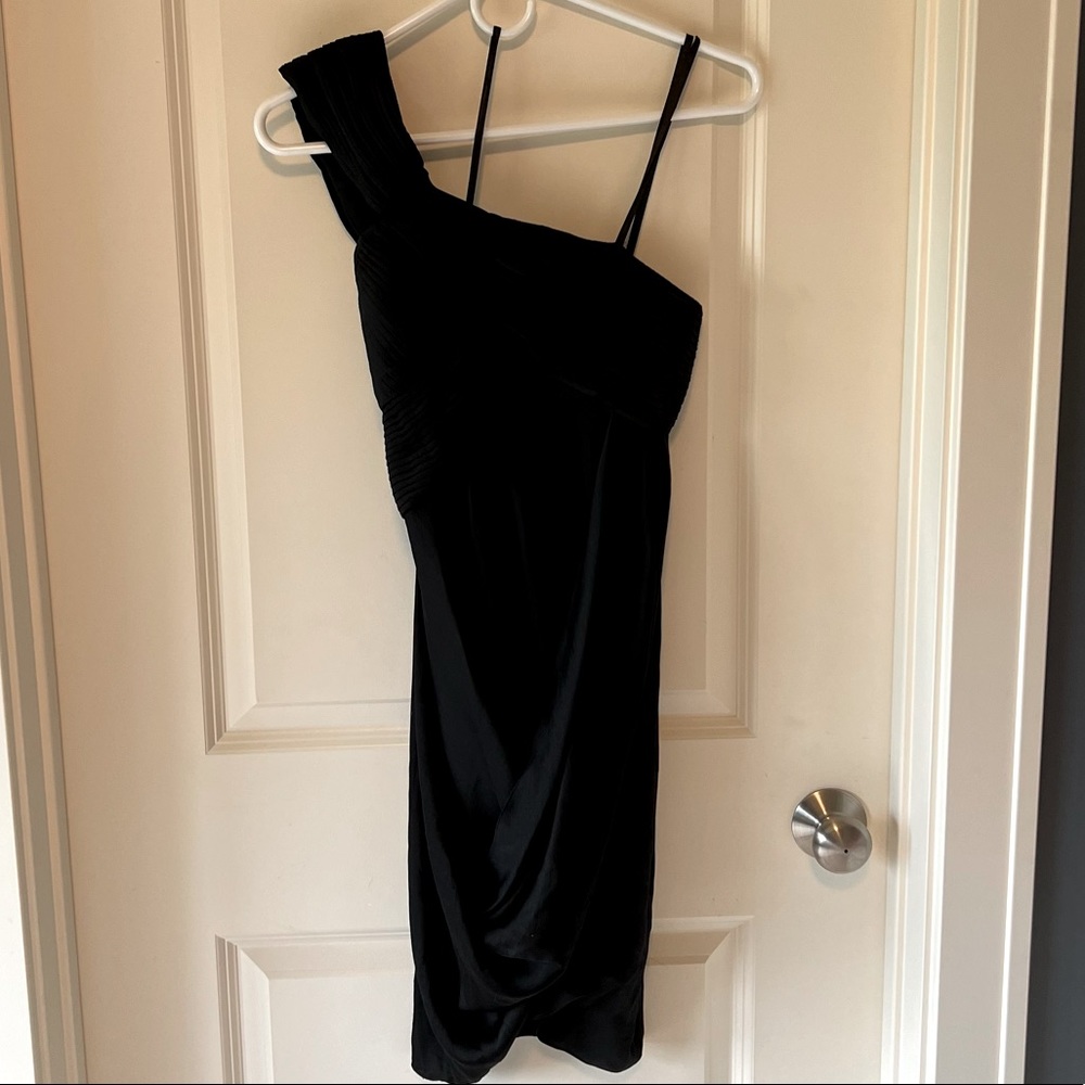 BCBG one arm black tie dress